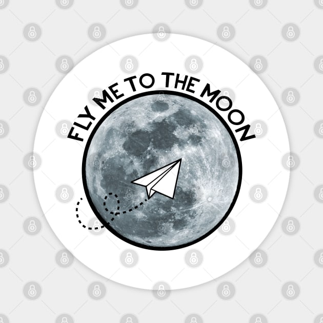 Fly me to the Moon Paper Airplane Magnet by Dorothy Designs